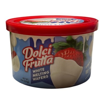 Dolci Frutta White Melting Wafers   8 oz Tub   Nut & Gluten Free   Fresh