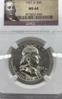 1957 D Franklin Half Dollar 50C Silver NGC MS 64 3973037-040
