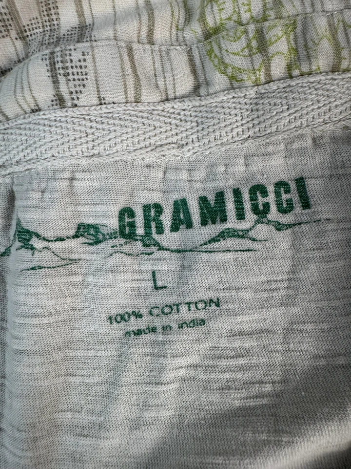 Camisa Polo Gramicci Para Hombres Grande Verde Cachemira Rayas Exterior Informal Senderismo Tostado Foto 2 de 4