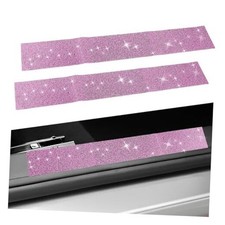 2PCS Car Door Edge Entry Guard, Bling Rhinestone Anti-Collision Adhesive Pink