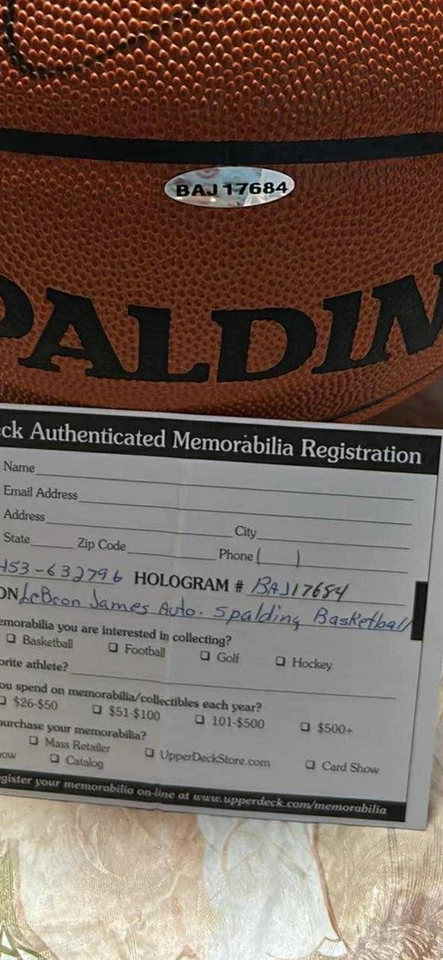 Lebron James Signed basketball Upper Deck Certified BAJ17684 - Image 4 of 4