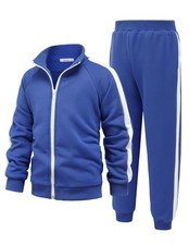 Boy's Athletic 2 Pieces Tracksuit Casual Full Zip Jogging Sweat Suit Workout ...