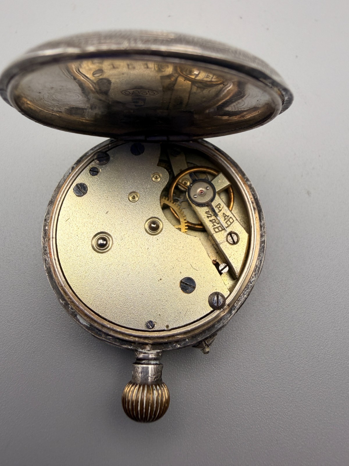 Antique 935 Solid Silver Pocket Watch - image 6