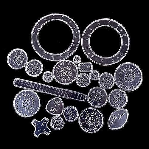 SevenMy 22 Teile Spirograph Zeichenset Spirograph-Set aus Kunststoff - Bild 2 von 4