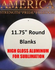 Round Aluminum Sublimation Sign Blanks with Mounting Hole- 11-3/4"- 5 Piece Lots
