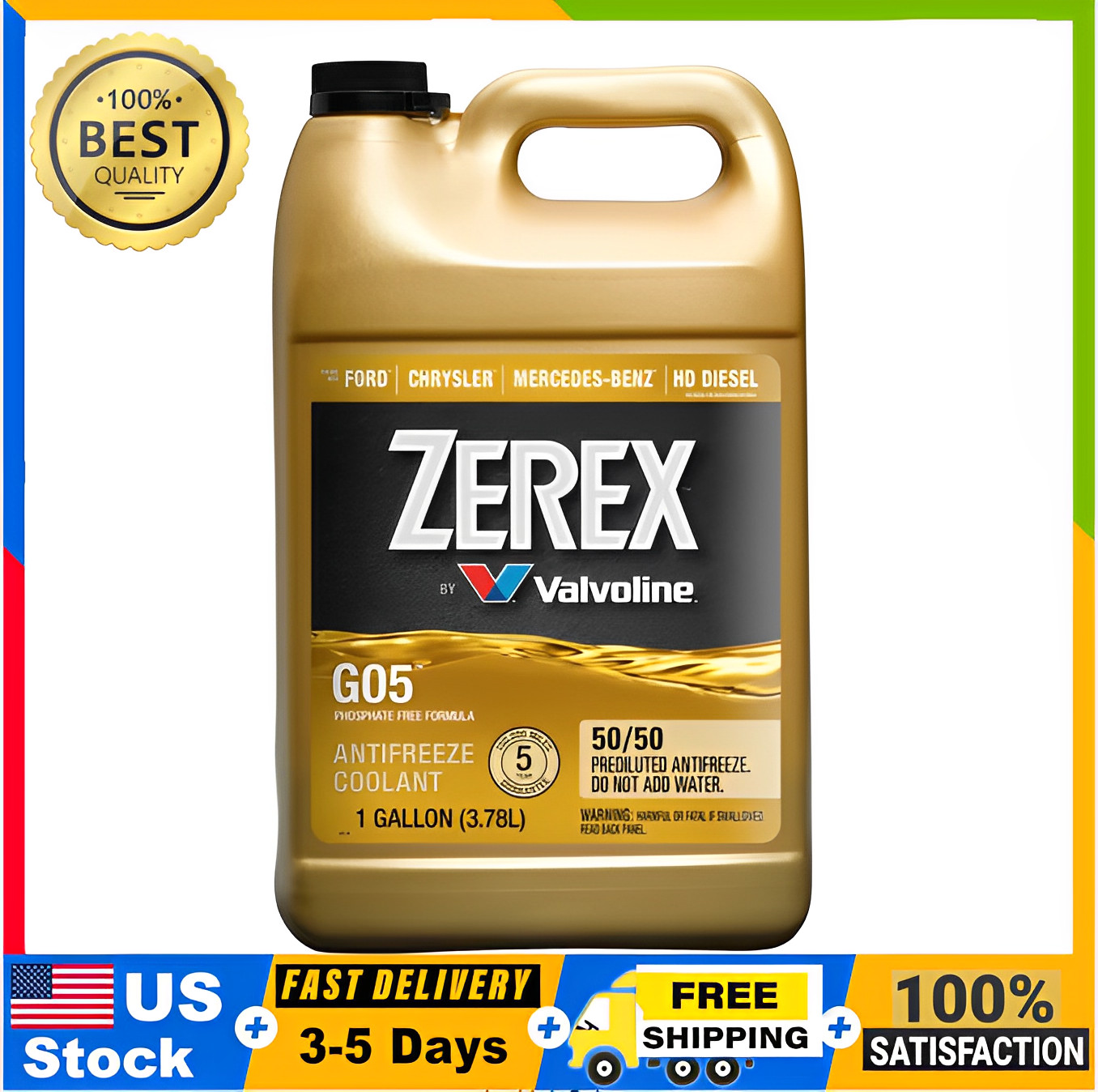 Zerex G05 Phosphate Free Antifreeze / Coolant 50/50 ReadytoUse 1 GA St. John's Institute