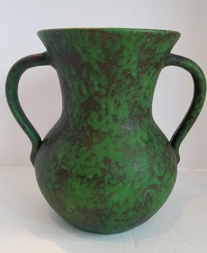 Original 1920's Weller Art Pottery LARGE COPPERTONE LINE Handled Vase ~ PERFECT