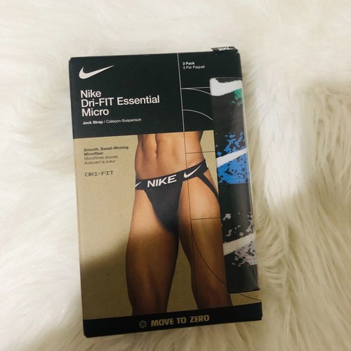 Men's Nike Dri-FIT Essential 3-Pack Microfiber Jockstraps Stretch Size XXL - Picture 2 of 7