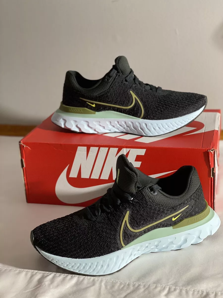 Size 11.5 New Nike React Infinity Run Flyknit 3 Black Glacier blue No Box
