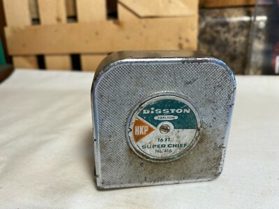 Vintage Disston 16 ft Super Chief Hand Crank Rewind No.416 Tape Measure