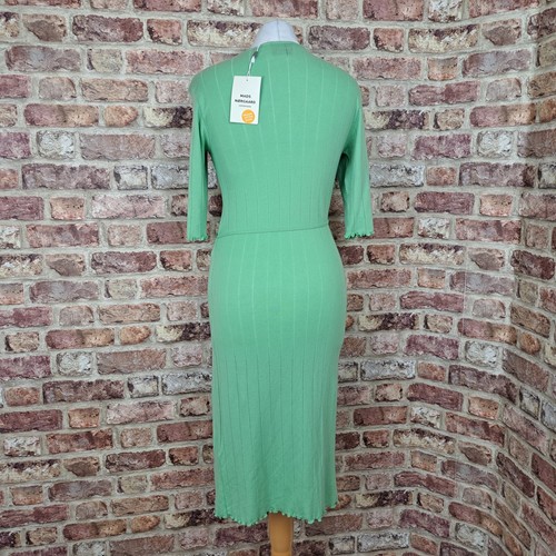 Mads Norgaard Dalis Dress Knitted Wrap Small Light Green UK 10 Knee Length - New - Picture 11 of 14