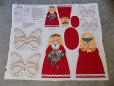 VIP Cranston Keepsake Crafts Christmas Red Angel Fabric Panel Cut & Sew