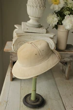 Vintage French Safari hat 1930's jungle explorer hat From France off-white tone