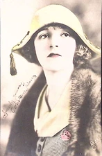 Constance Talmadge Silent Film Star Talmadge Sisters Tinted SIGNED RPPC  c1920s