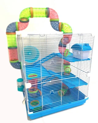 MCAGE 5-Floor Large With Crossover Tube Tunnel Habitat Cage Hamster Mouse Mice Gerbil
