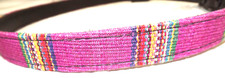 DDD Belt Leather &Pink Woven Southwestern Style 5900 USA Made Size 32"x 1"in