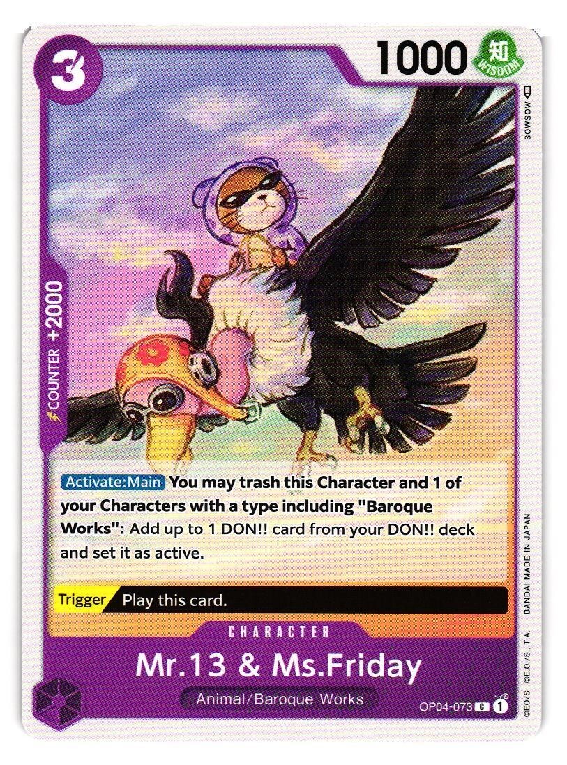 Mr.13 & Ms.Friday OP04-073 C English ONE PIECE Kingdom of Intrigue