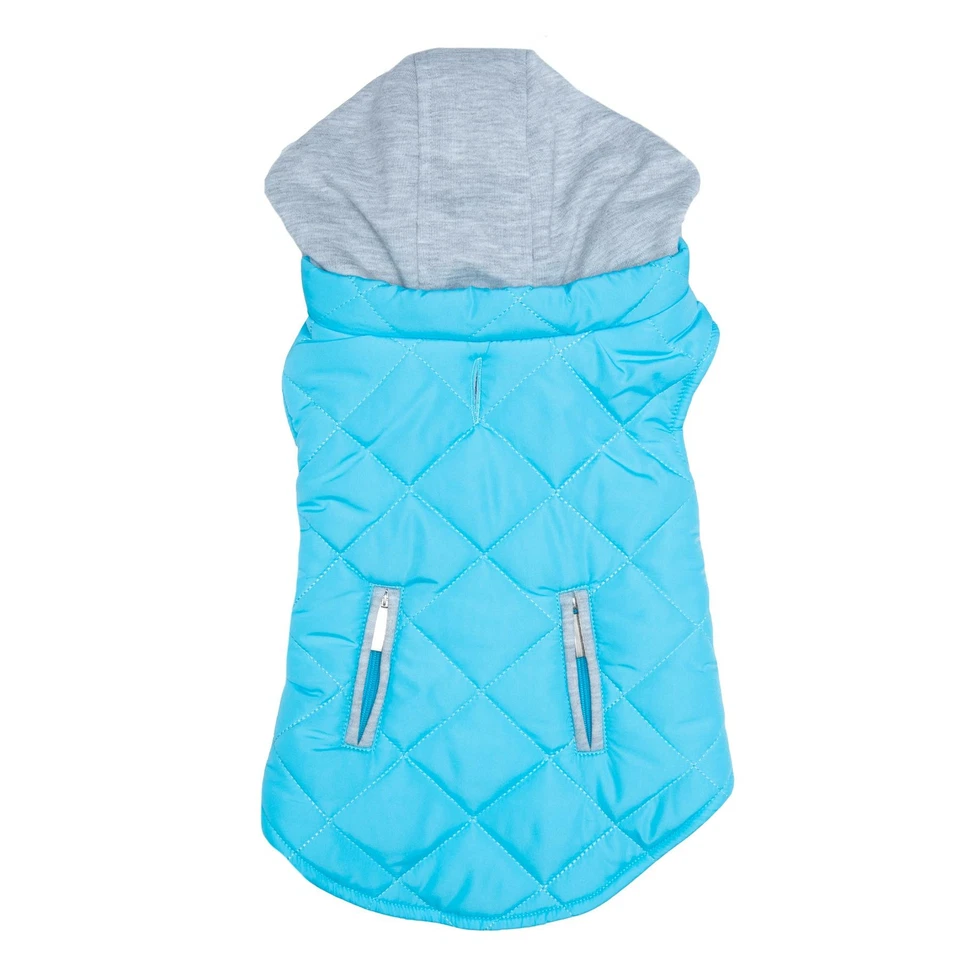 Dog Coat with Hoodie - Light Blue - Image 4 of 4