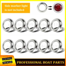 20Pcs Round Stainless Chrome Bezel For Truck Trailer 3/4" LED Side Marker Lights