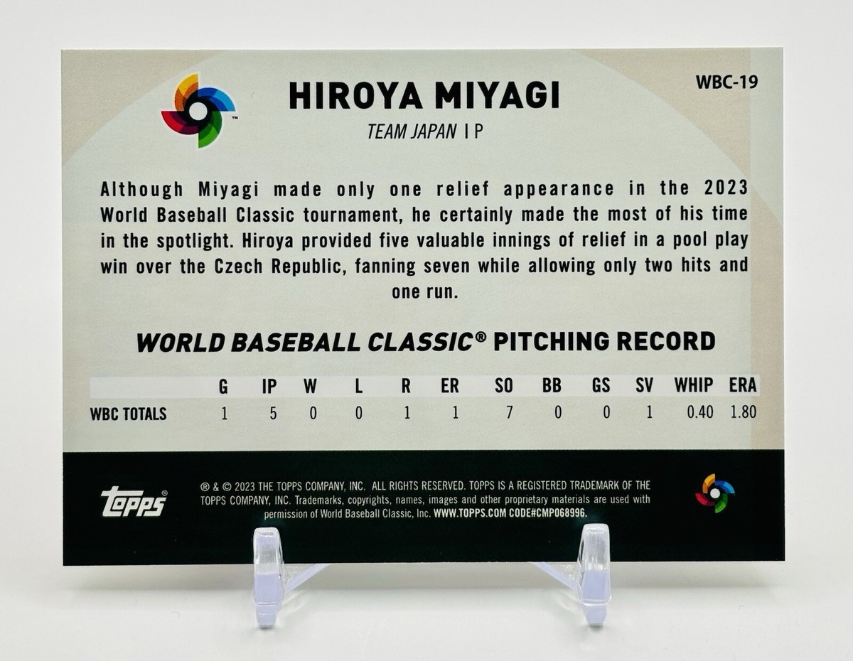 2023 Topps Japan Edition #WBC-19 Hiroya Miyagi WBC Japanese