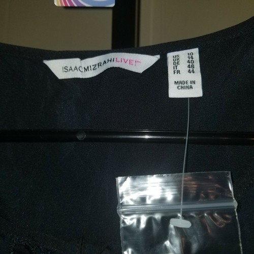 Top Isaac Mizrahi nero ricamato dettagliato nuovo senza etichette 10 #334 - Foto 3 di 3