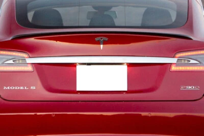 Pour Tesla Modèle S 2012-2017 Aileron ABS Sportif En Noir Mat Non Peint - Photo 1/4