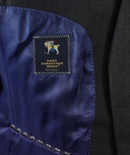 Traje de 2 piezas Hart Schaffner Marx para hombre 40L ajuste Nueva York gris azul pin punto $895 - Imagen 8 de 19