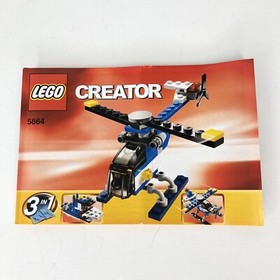 Lego Mini Helicopter Sea Plane Tug Boat 3 in 1 Creator Set 5864 100% Complete 