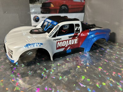 ARRMA MOJAVE GROM Body White Blue Red Interior Cage Complete 223s Clipless 1/18