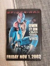 Spiderman Pin Button Dvd Vhs Release Nov 1 2002