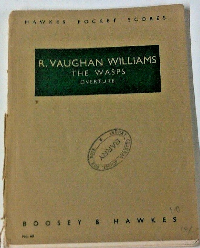 vaughan williams/ the wasps, overture / music score