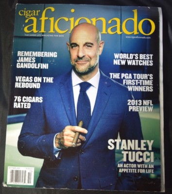 Cigar Aficionado Magazine October 2013 Stanley Tucci James Gandolfini PGA Golf