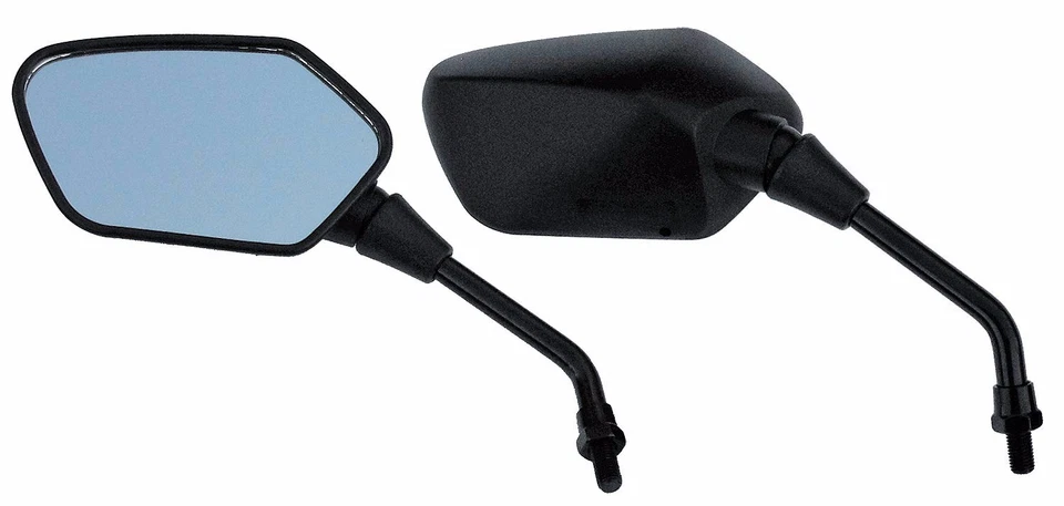 Black Angular Head Motorcycle Mirrors - Honda Nighthawk 250 450 550 650 700 750 - Image 3 of 4