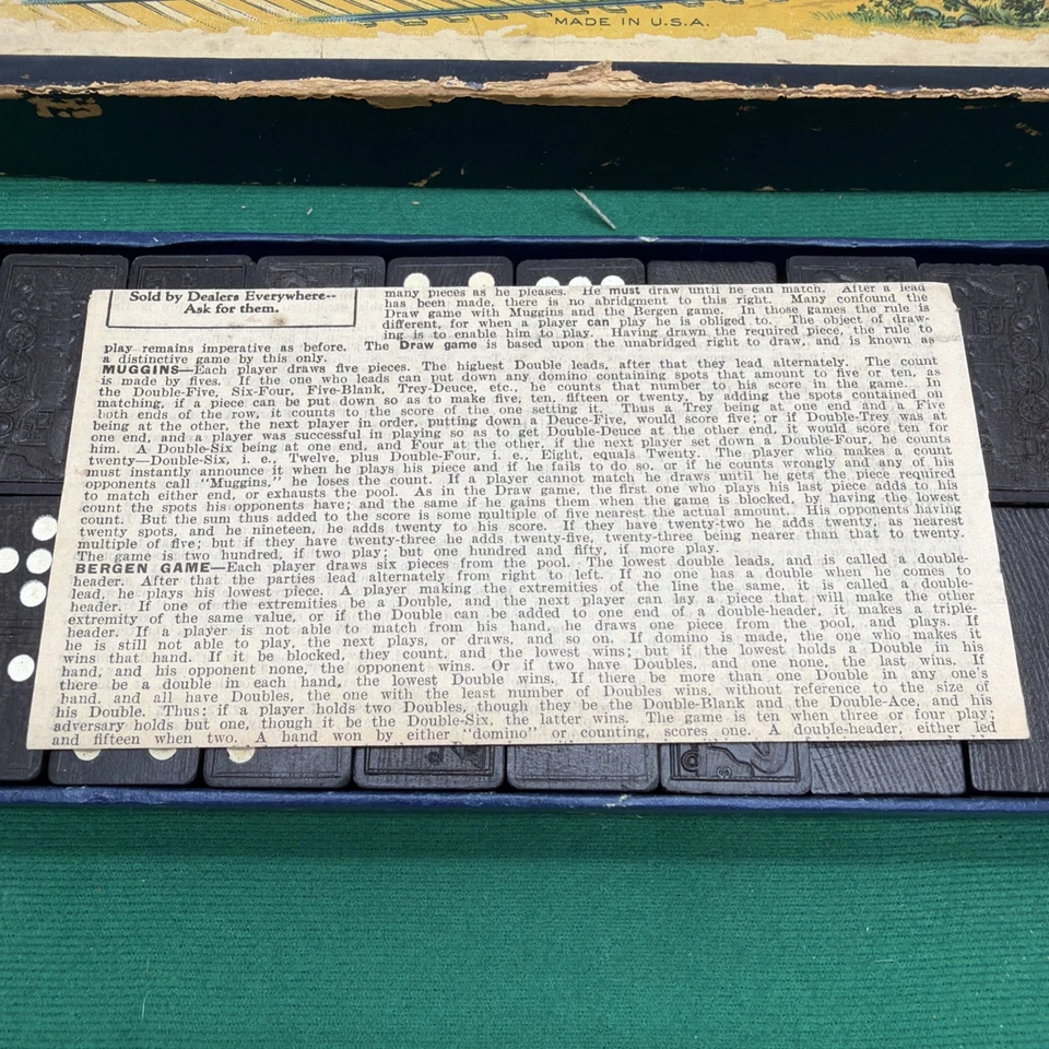 Vintage 'The Embossing Company' "Double Twelve Express Dominoes" w/ instructions - Image 4 of 4