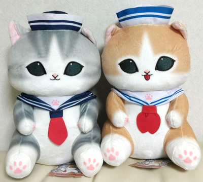 ②猫の日♡限定m(=✧ω✧=)m✧ ✧ ✧ 白猫♡白猫　猫ひな人形 Set of 2 Mofusand Sailor Nyan Cat Big Plush w/Tags Stuffed Toy