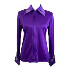 Silver River Horse Show Shirt Womens Medium Purple Long Sleeve Full Zip