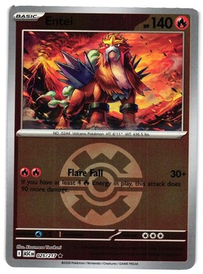 Pokemon TCG Entei (Quick Ball) Reverse Holo Rare ME: Ascended Heroes 025/217 NM