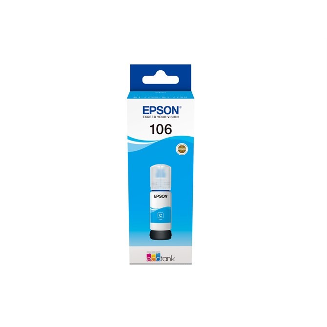 Original Epson 106 Ecotank Cyan Ink Bottle (C13T00R240) - Image 14
