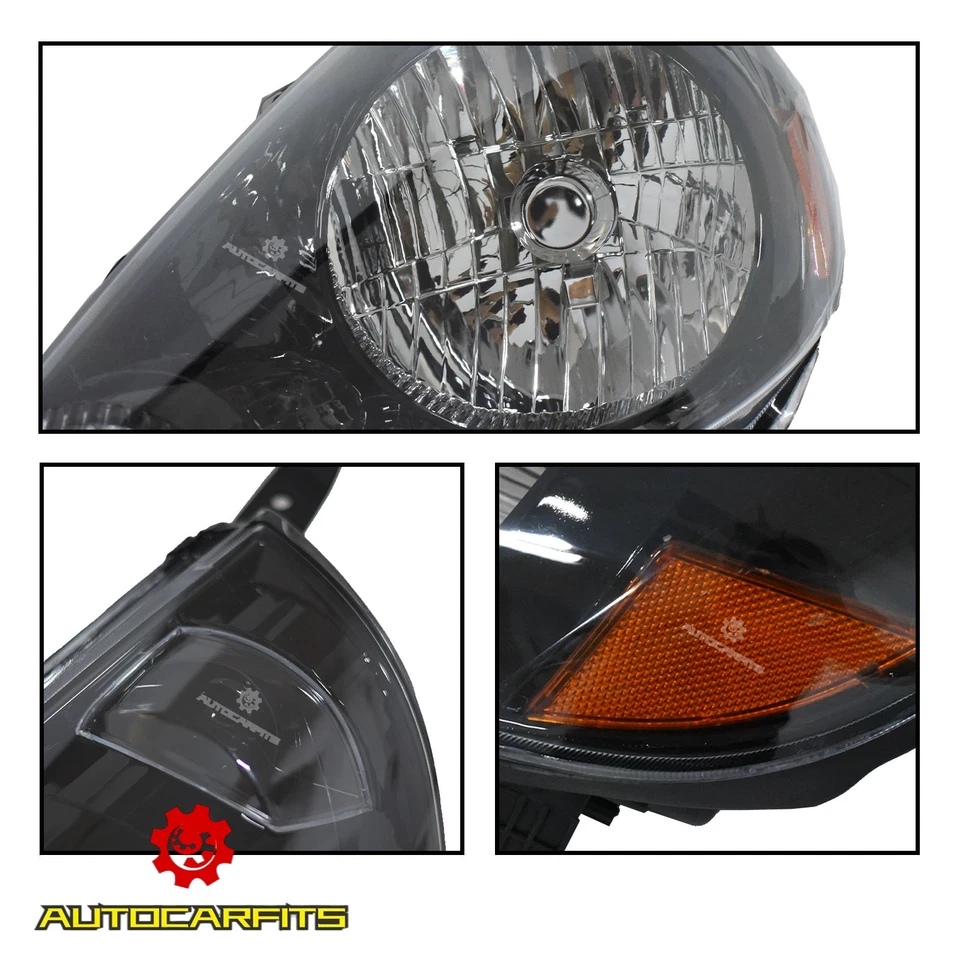 Headlight Halogen For Honda Fit 2007-2008 Headlamp Set Left & Right Side Black Foto 4 de 4