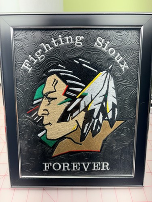 #ad #ad Fighting Sioux Embrodered Logo Framed and ready to display 8” X 10” $35.00