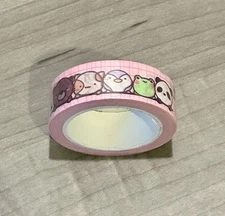 New Paper Kuma Co Pink Critters washi tape roll 15 mm PaperKumaCo