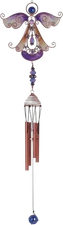 Purple Angel Copper Wind Chime – Spiritual Grief Gift, Memorial Garden Decor