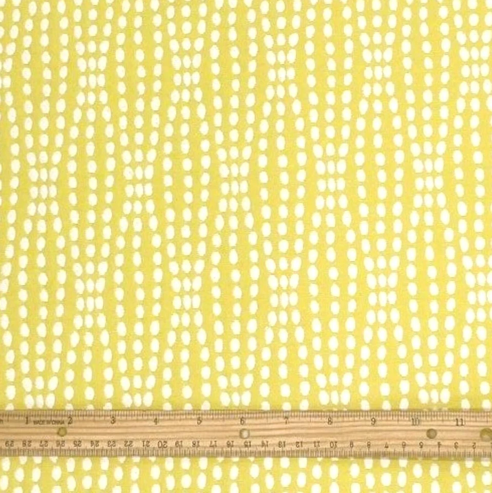 Waverly STRANDS Polka Dot CITRUS Yellow Drapery Upholstery Pillow Fabric BTY - Image 3 of 4