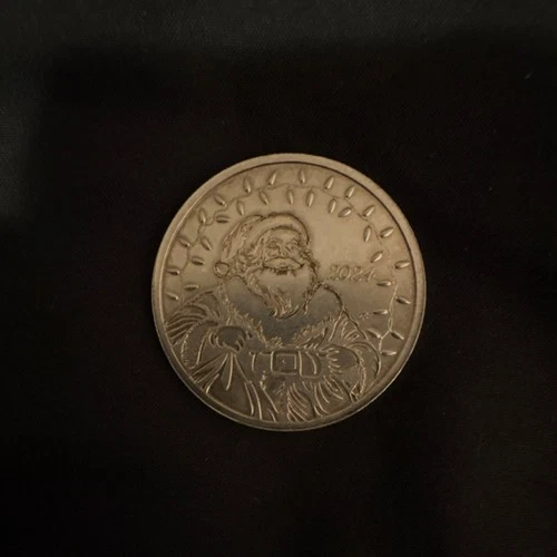 2024 Santa Claus Silver Bullion Round Snowflake Design Holiday Collectible Coin