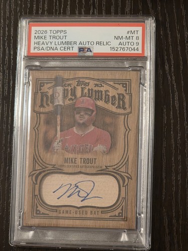 2026 Topps Mike Trout Heavy Lumber Auto Relic SSP PSA 8 AUTO 9 Case HIT