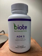 Biote  Nutraceuticals  ADK 5 - Immunity + Cardiovascular Brand New 90 Capsules