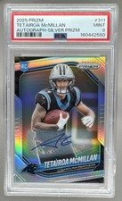 2550 Tetairoa McMillan 2025 Panini Prizm #311 Silver RC Auto PSA 9 CRACKED SLAB