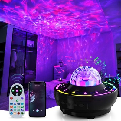 Star Galaxy Projector Light Starry Space Night Lamp Kids Room Decor Timing Music