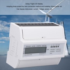Electric Meter 3 Phase 4 Wire 7P LCD Digital Display DIN Rail Mount Power Monit♡