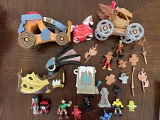 Lote de figuras y accesorios Imaginext castillo piratas DC cazador de tesoros dinosaurio